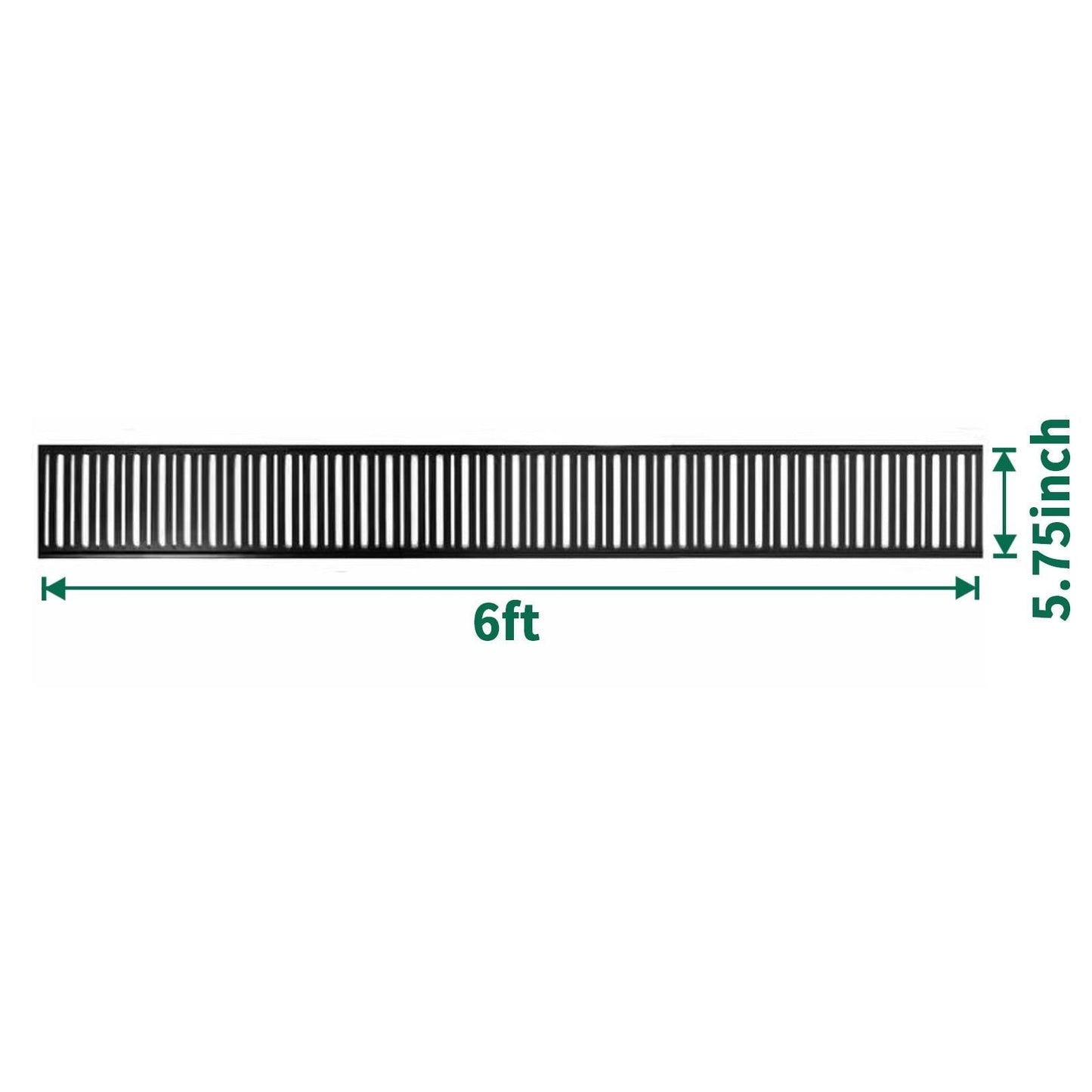 6 ft black aluminum fence vent panel with 5.75 inch height for composite privacy fencing