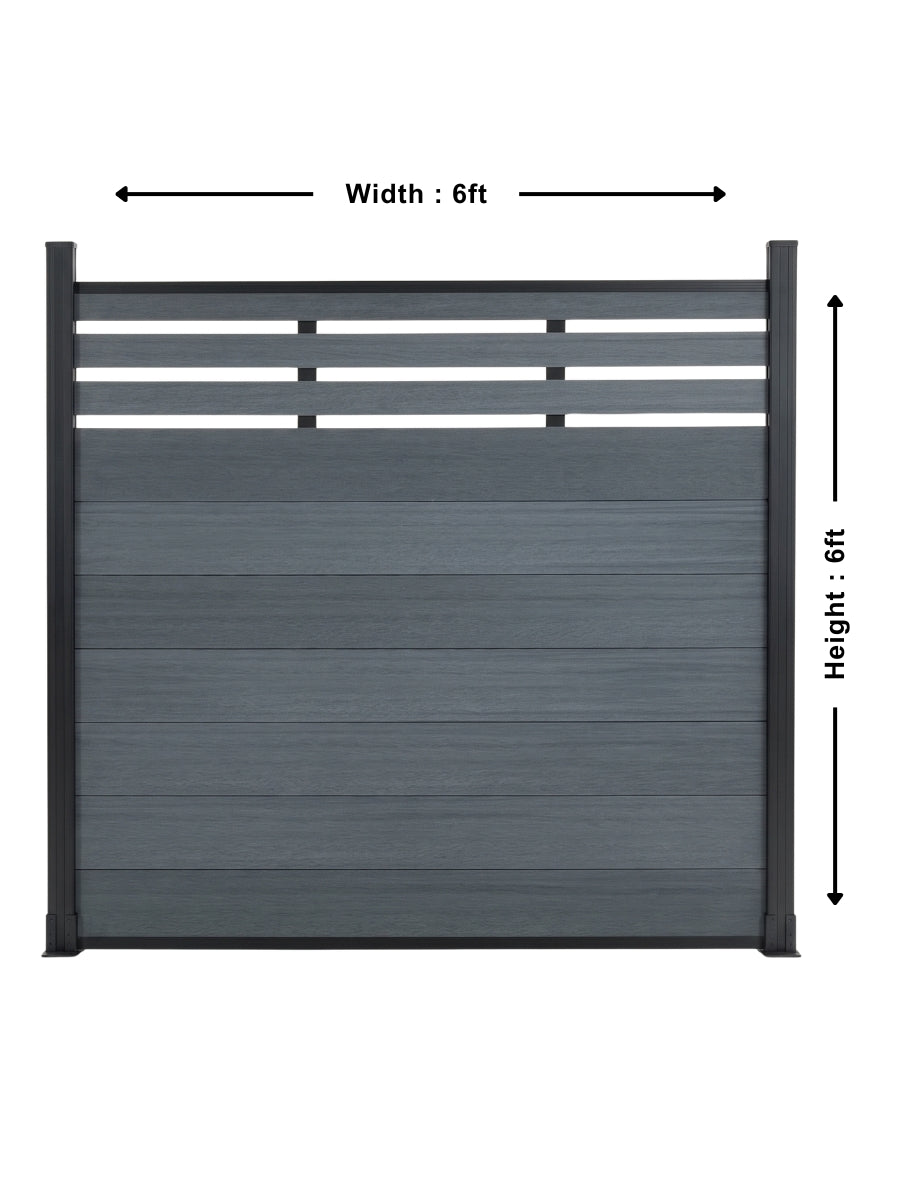 Light Gray Premium Co-Extruded Composite Lattice Top Privacy Fence Panel (with 1 Post) – 6ft x 6ft