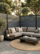 Light Gray Premium Co-Extruded Composite Lattice Top Privacy Fence Panel (with 1 Post) – 6ft x 6ft