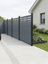 Light Gray Premium Co-Extruded Composite Lattice Top Privacy Fence Panel (with 1 Post) – 6ft x 6ft