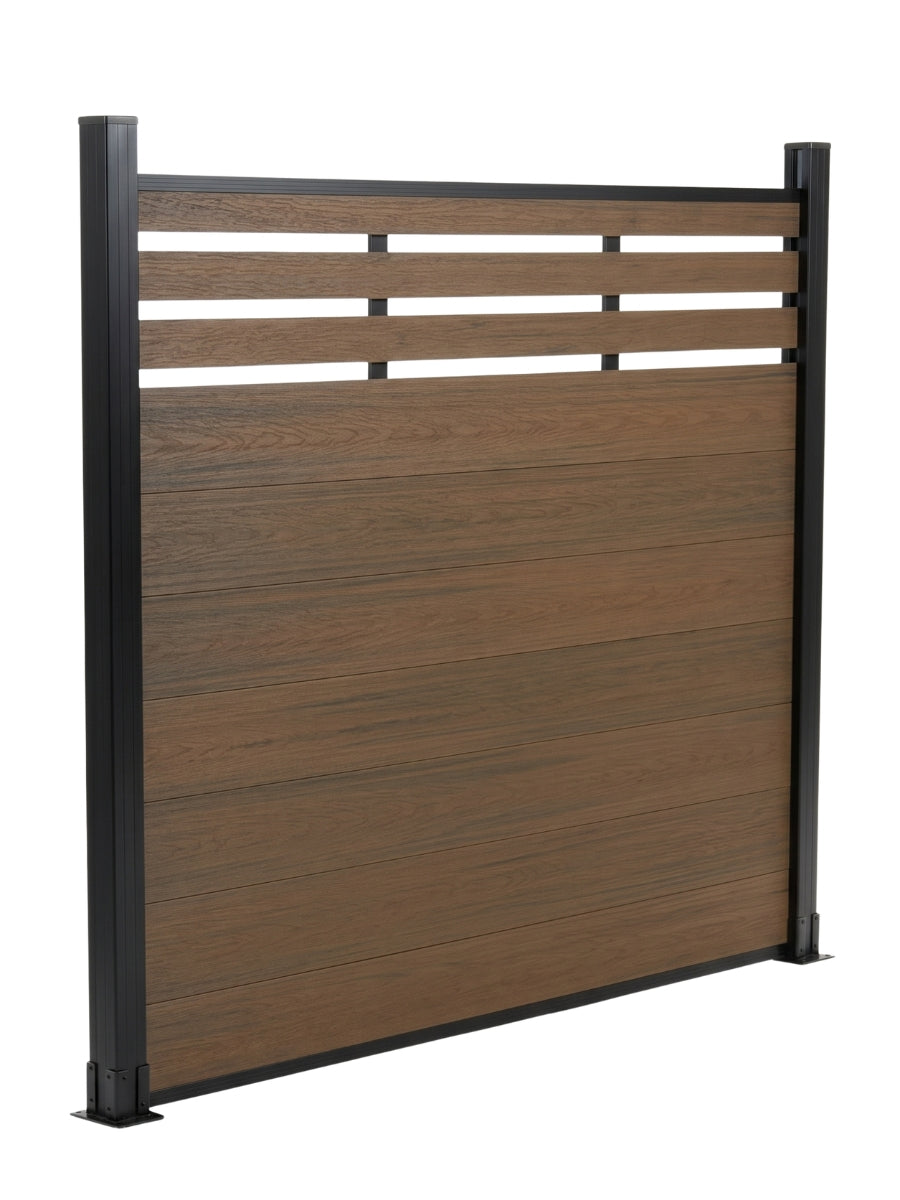 6x6 ft walnut lattice top composite privacy fence panel for modern backyard