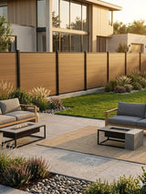 Walnut Premium Co-Extruded Composite Privacy Fence Panel (with 1 Post) – 6ft x 6ft