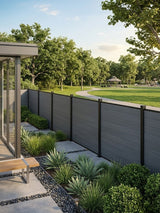 Light Gray Premium Co-Extruded Composite Privacy Fence Panel (with 1 Post) – 6ft x 6ft