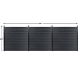 18 ft wide x 6 ft high composite privacy fence panel in dark gray co-extruded wood-grain finish