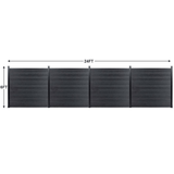 24 ft wide x 6 ft high composite privacy fence panel in dark gray co-extruded wood-grain finish