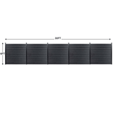 30 ft wide x 6 ft high composite privacy fence panel in dark gray co-extruded wood-grain finish
