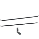 Black aluminum fence gate support rails with mounting bracket for composite or aluminum gates