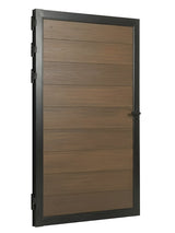 WPC single fence gate walnut finish weather resistant backyard gate