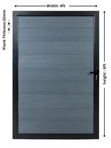 composite fence gate light gray finish 4ft wide 6ft tall garden gate