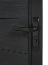 black WPC fence single gate 4x6 ft installed backyard privacy fence