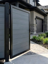 modern light gray composite fence gate 4ft x 6ft residential outdoor entrance