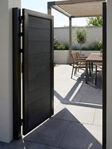 black WPC fence gate 4x6 ft waterproof and UV resistant composite gate